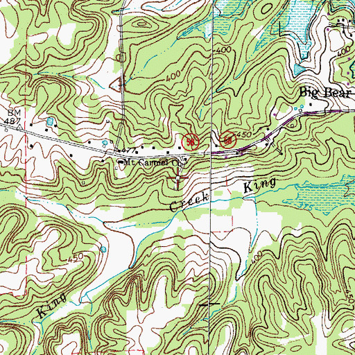 Topographic Map of Mount Carmel Cemetery, KY