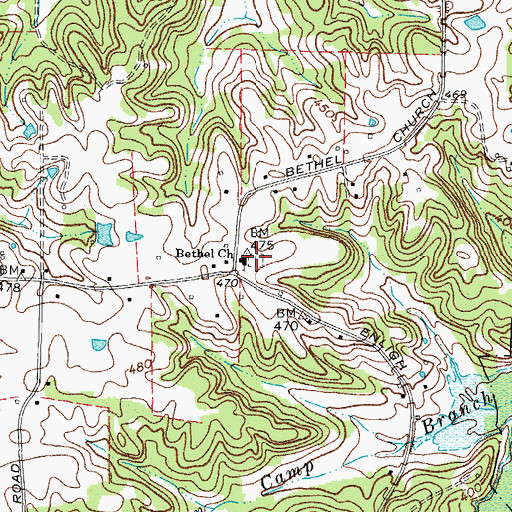 Topographic Map of Bethel Cemetery, KY