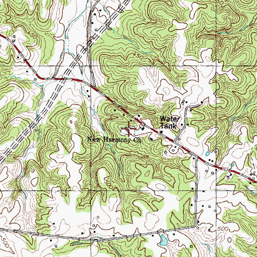 Topographic Map of Old New Harmony Cemetery, KY