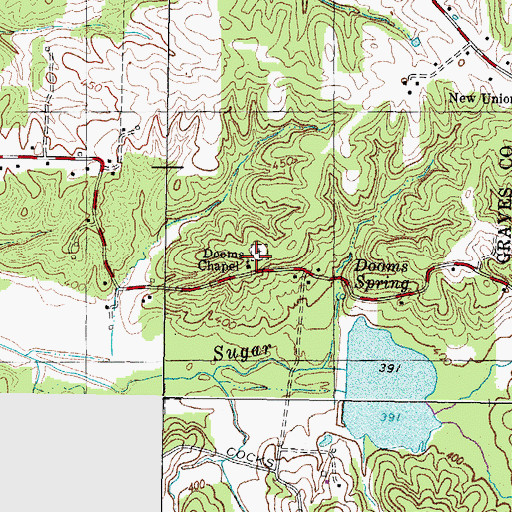 Topographic Map of Dooms Chapel Cemetery, KY