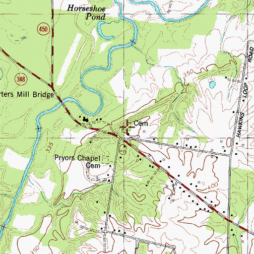 Topographic Map of Carters Mill Cemetery, KY