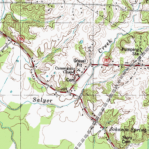 Topographic Map of Salyer Cemetery, KY