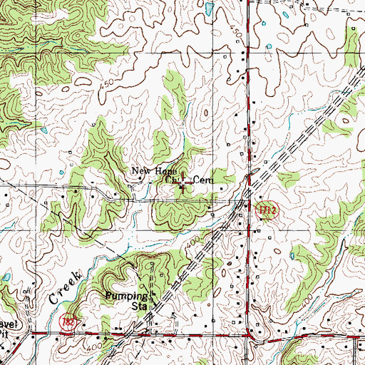 Topographic Map of New Hope Cemetery, KY