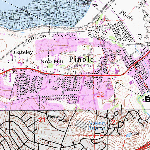 Topographic Map of Pinole, CA