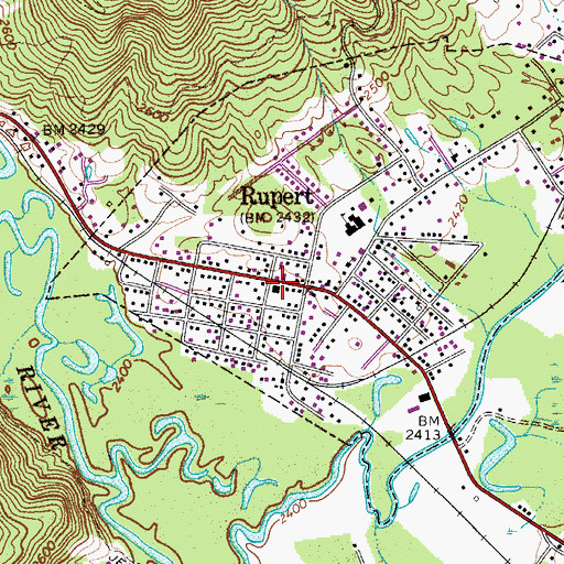 Topographic Map of Greenbrier County Sheriff's Office, WV