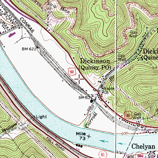 Topographic Map of Kanawha County Sheriff's Office - Quincy Detachment, WV