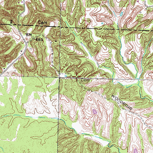 Topographic Map of Hammes - Gray Cemetery, TN
