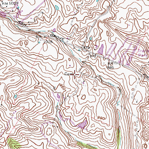 Topographic Map of Clarence Marrs Farm Cemetery, KY