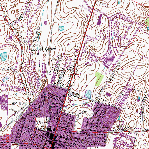 Topographic Map of Duncan Cemetery, KY