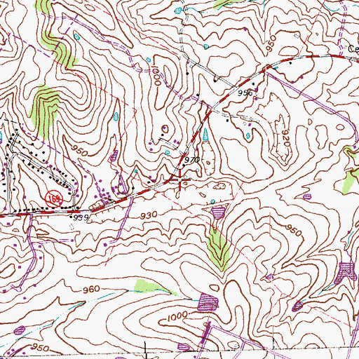 Topographic Map of Dickerson Family Cemetery, KY