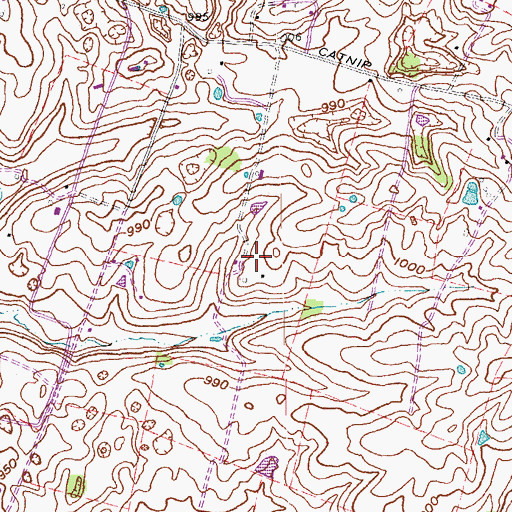 Topographic Map of Crockett - Woodson Cemetery, KY