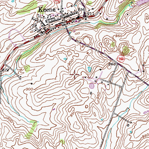 Topographic Map of Sallee Cemetery, KY