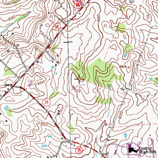 Topographic Map of Corman Cemetery, KY