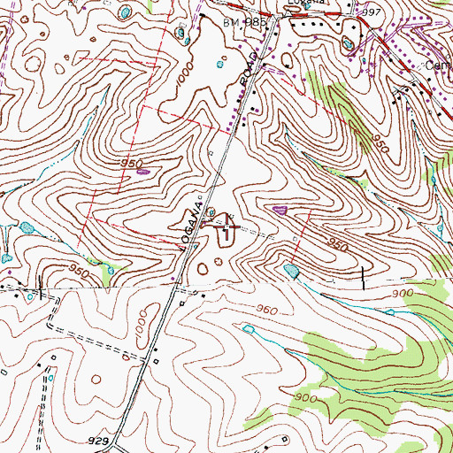 Topographic Map of Bronaugh Cemetery, KY