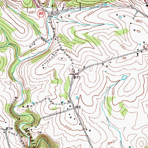 Topographic Map of Walker - Hale Cemetery, KY