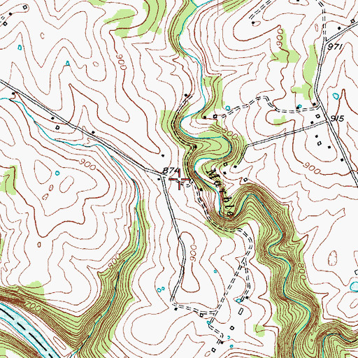 Topographic Map of Richards Cemetery, KY