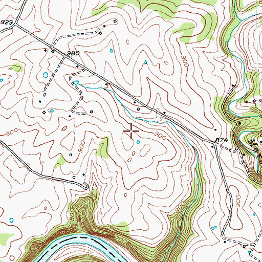 Topographic Map of Gullette Cemetery, KY