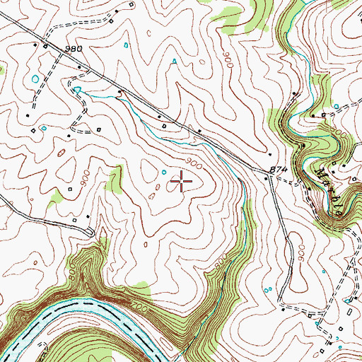 Topographic Map of Combs Cemetery, KY