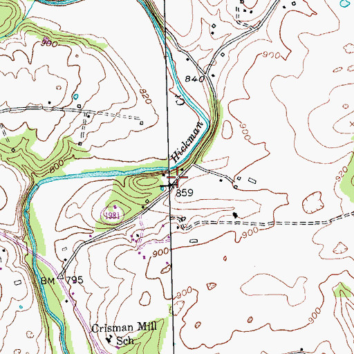 Topographic Map of Chapman Cemetery, KY