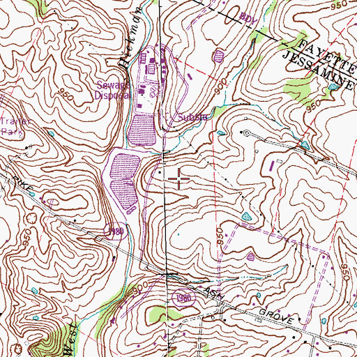 Topographic Map of Young Cemetery, KY