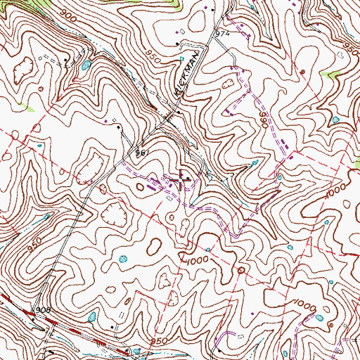 Topographic Map of Taylor Family Farm Cemetery, KY