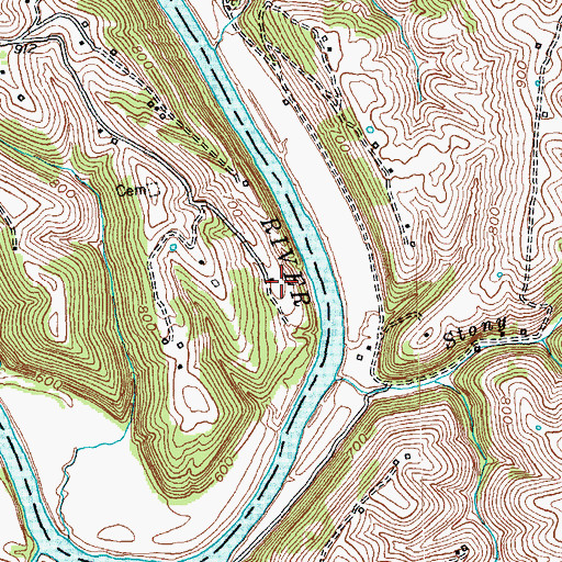 Topographic Map of Sanders-Brumfield Cemetery, KY