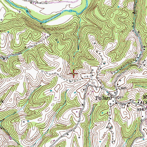 Topographic Map of Indian Cemetery, KY