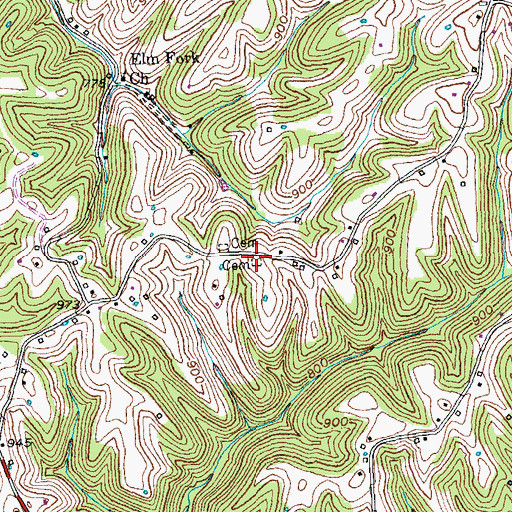 Topographic Map of Stinnett Cemetery, KY