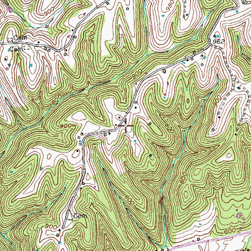 Topographic Map of Wylie Cemetery, KY