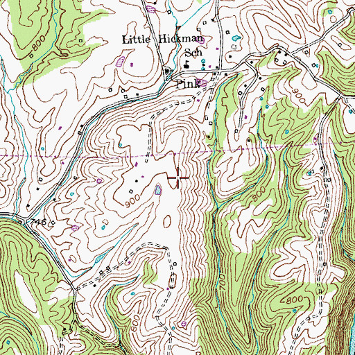 Topographic Map of Bruner - Dean Cemetery, KY