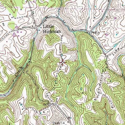 Topographic Map of Hogan Family Cemetery, KY