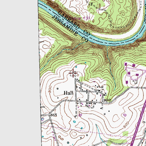 Topographic Map of Beam Preserve Cemetery, KY