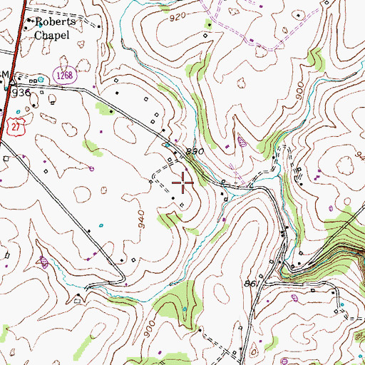 Topographic Map of Sargent - Watts Cemetery, KY