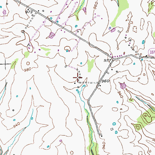 Topographic Map of Baker Farm Cemetery, KY