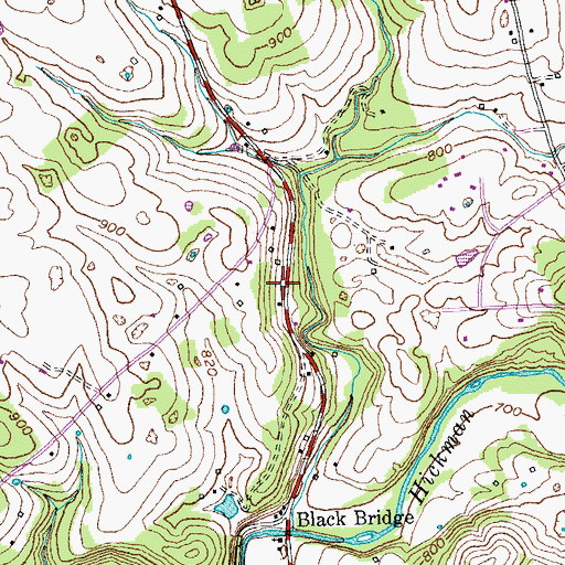 Topographic Map of Blevins - Fain Cemetery, KY