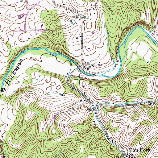 Topographic Map of Burton Cemetery, KY