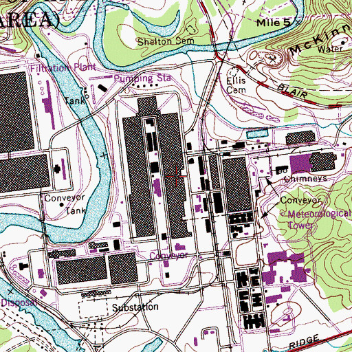 Topographic Map of Manhattan Project National Historical Park, TN