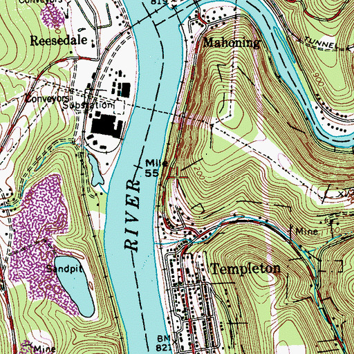 Topographic Map of Bell Town Road Cemetery, PA