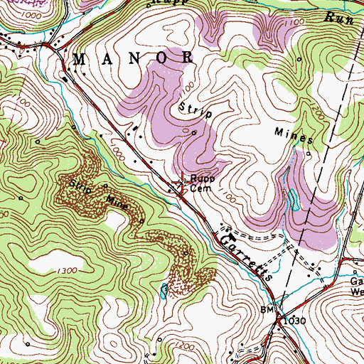 Topographic Map of Black / Herman Church Cemetery, PA