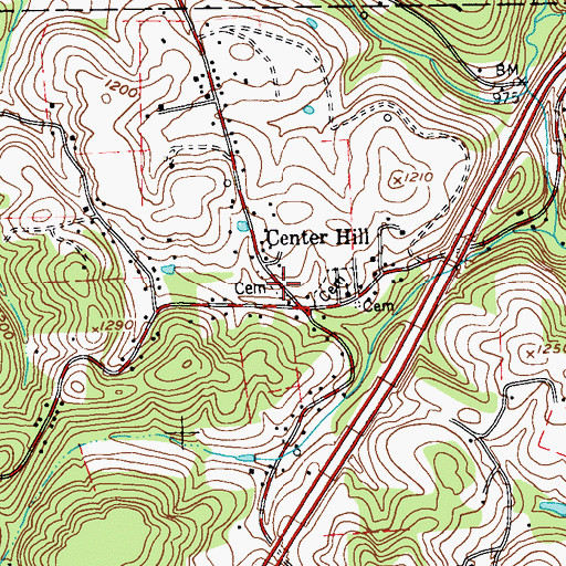 Topographic Map of Grace Brethren Church Cemetery, PA