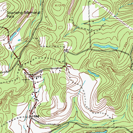 Topographic Map of Bowser Cemetery, PA
