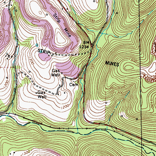 Topographic Map of Calhoun Cemetery, PA