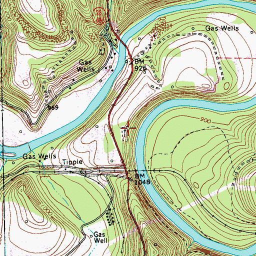 Topographic Map of Colwell Cemetery, PA
