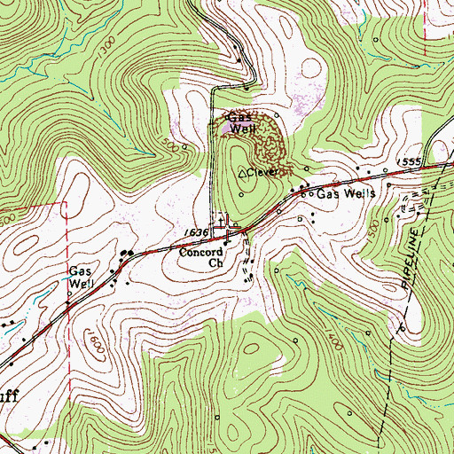 Topographic Map of Concord Presbyterian Church Cemetery, PA