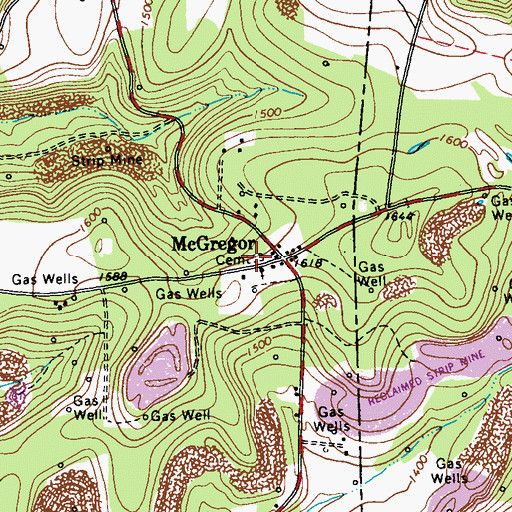 Topographic Map of Copenhaver Crossroads Cemetery, PA