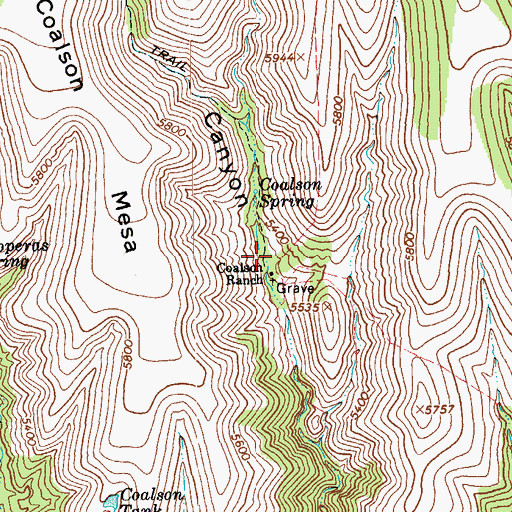 Topographic Map of Coalson Ranch, AZ