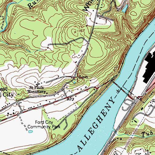 Topographic Map of Green Cemetery, PA