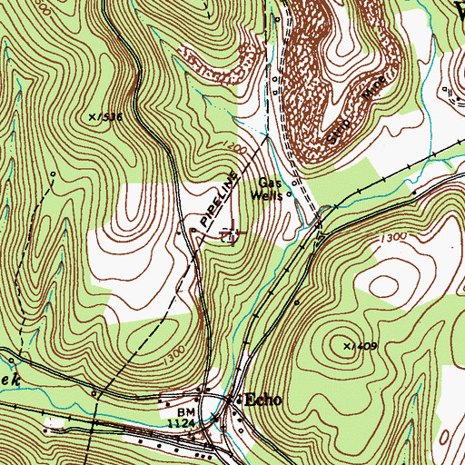 Topographic Map of Echo Methodist Episcopal Church / White Cemetery, PA