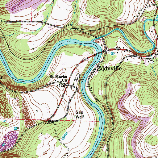 Topographic Map of Saint Marks Lutheran Church Cemetery, PA