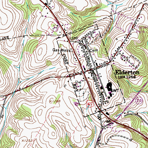 Topographic Map of Elderton United Methodist Church Cemetery, PA
